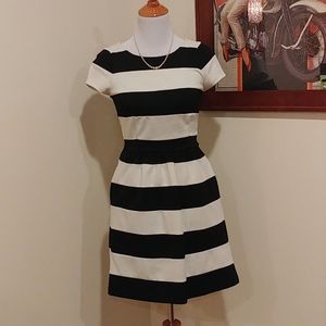 Black and white striped dress